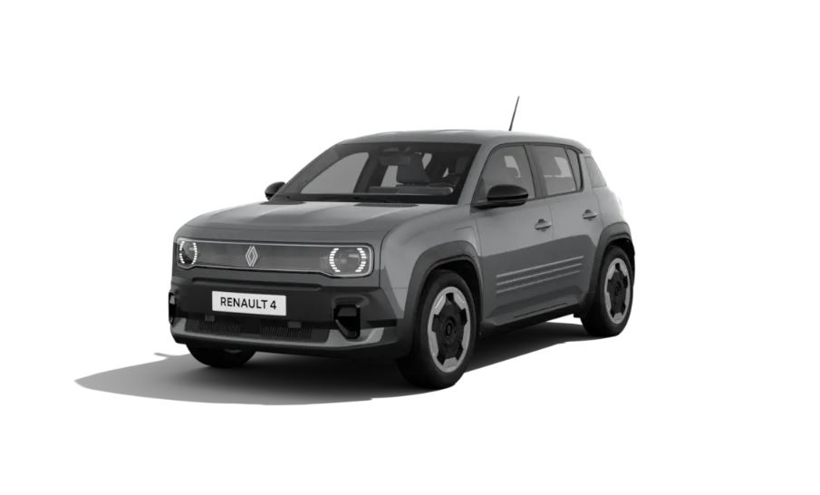 001 Renault 4 E-Tech Electric Evolution 52 kWh, skråt forfra (grå)