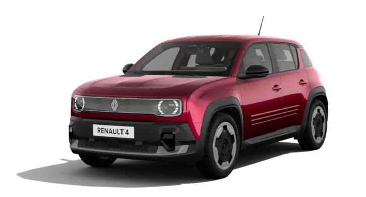 001 Renault 4 E-Tech Electric Evolution 52 kWh, skråt forfra (rød)