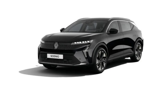 001 Renault Scenic E-Tech Techno 60 kWh, skråt forfra (sort)